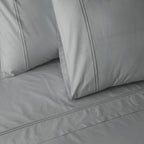 200TC ORGANIC COTTON COLOURED EMBROIDERED SHEET SET - GREYSTONE