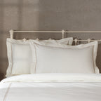 ORGANIC COTTON EMBROIDERED 200TC PERCALE DUVET COVER SET - ETHAN IVORY