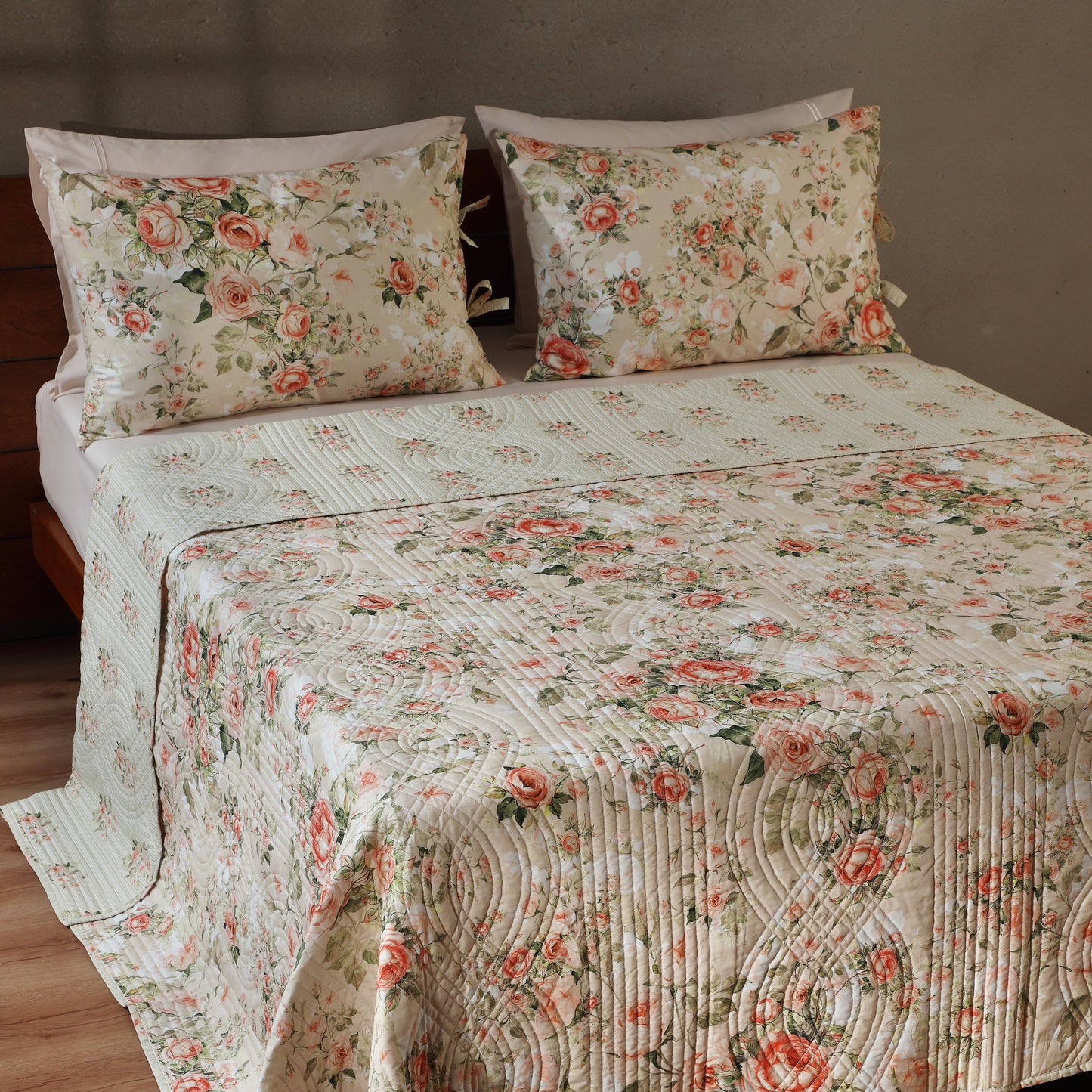 ROSETTE COTTON PERCALE REVERSIBLE DOHAR SET