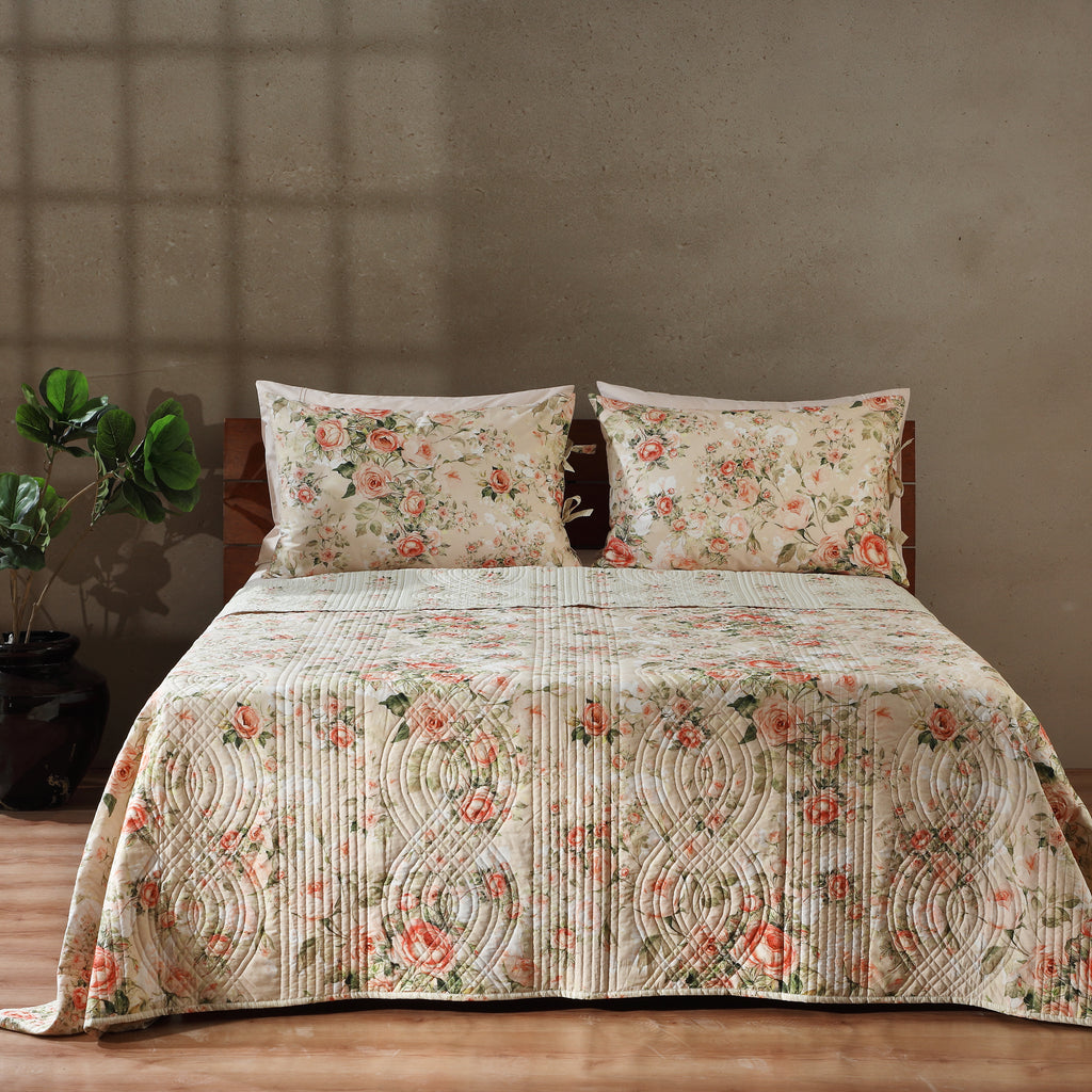 ROSETTE COTTON PERCALE REVERSIBLE DOHAR SET