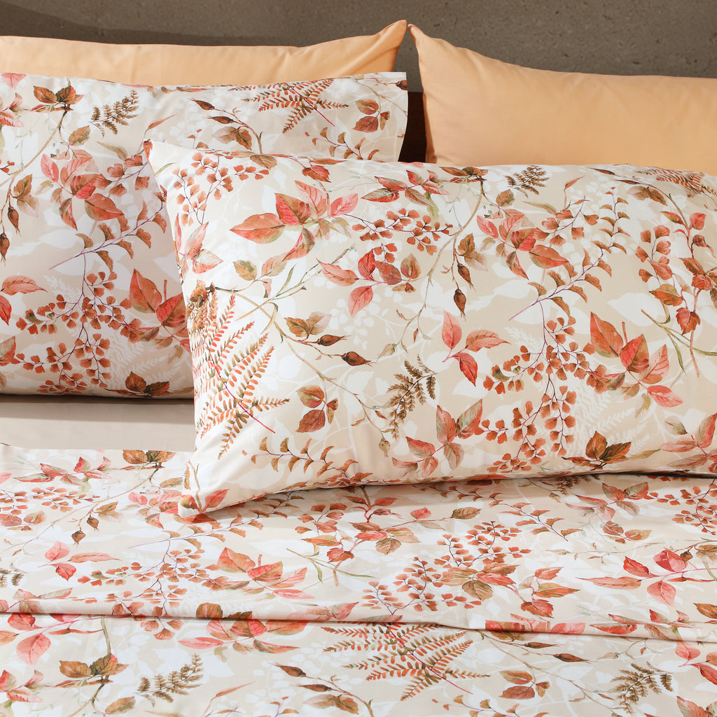 Lima printed organic percale sheet set – pillowcase view