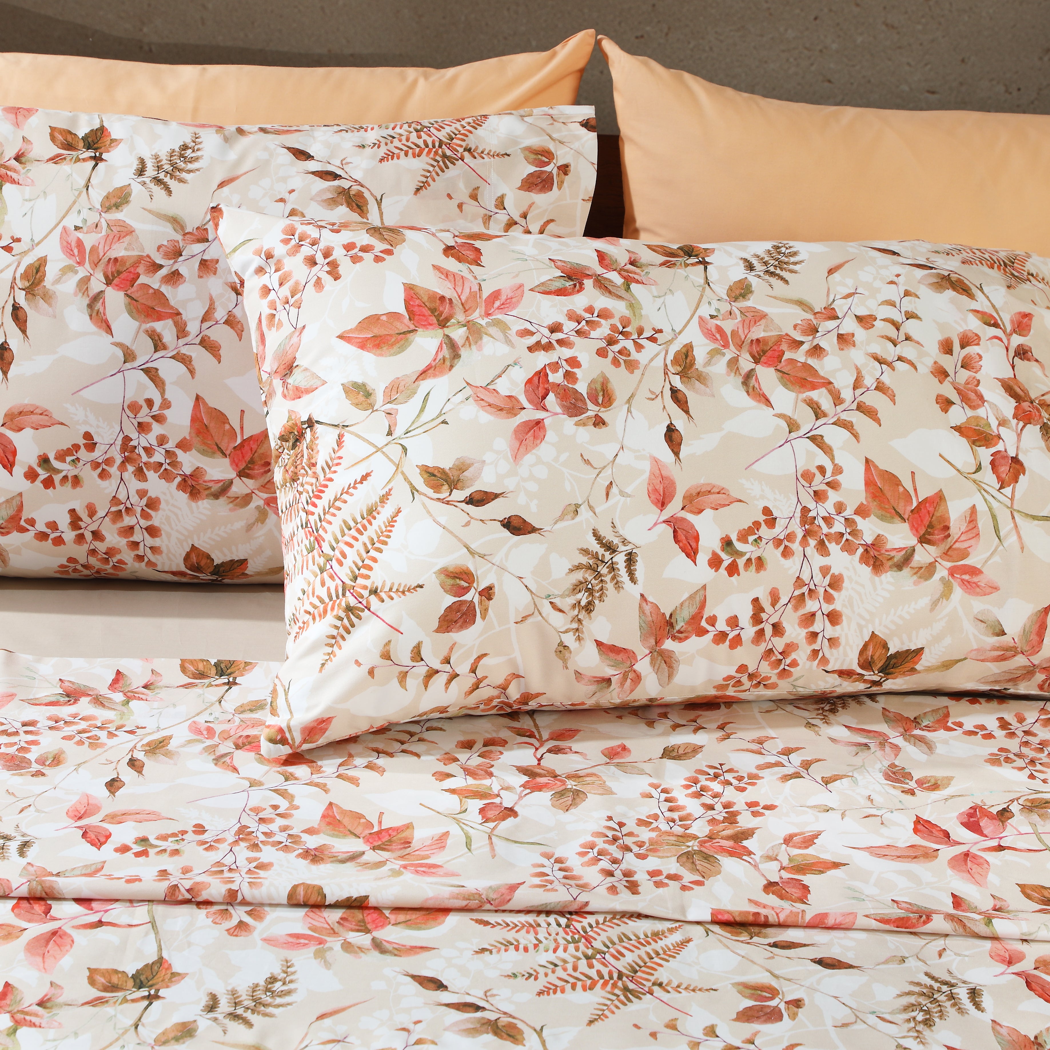 Lima printed organic percale sheet set – pillowcase view