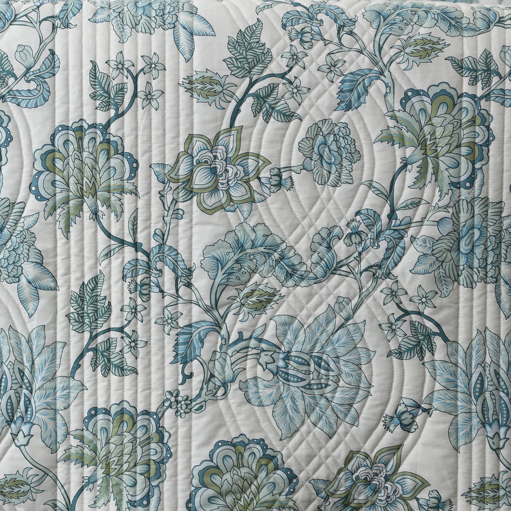 COTTON PERCALE REVERSIBLE DOHAR SET - JACOBEAN WINDFLOWER