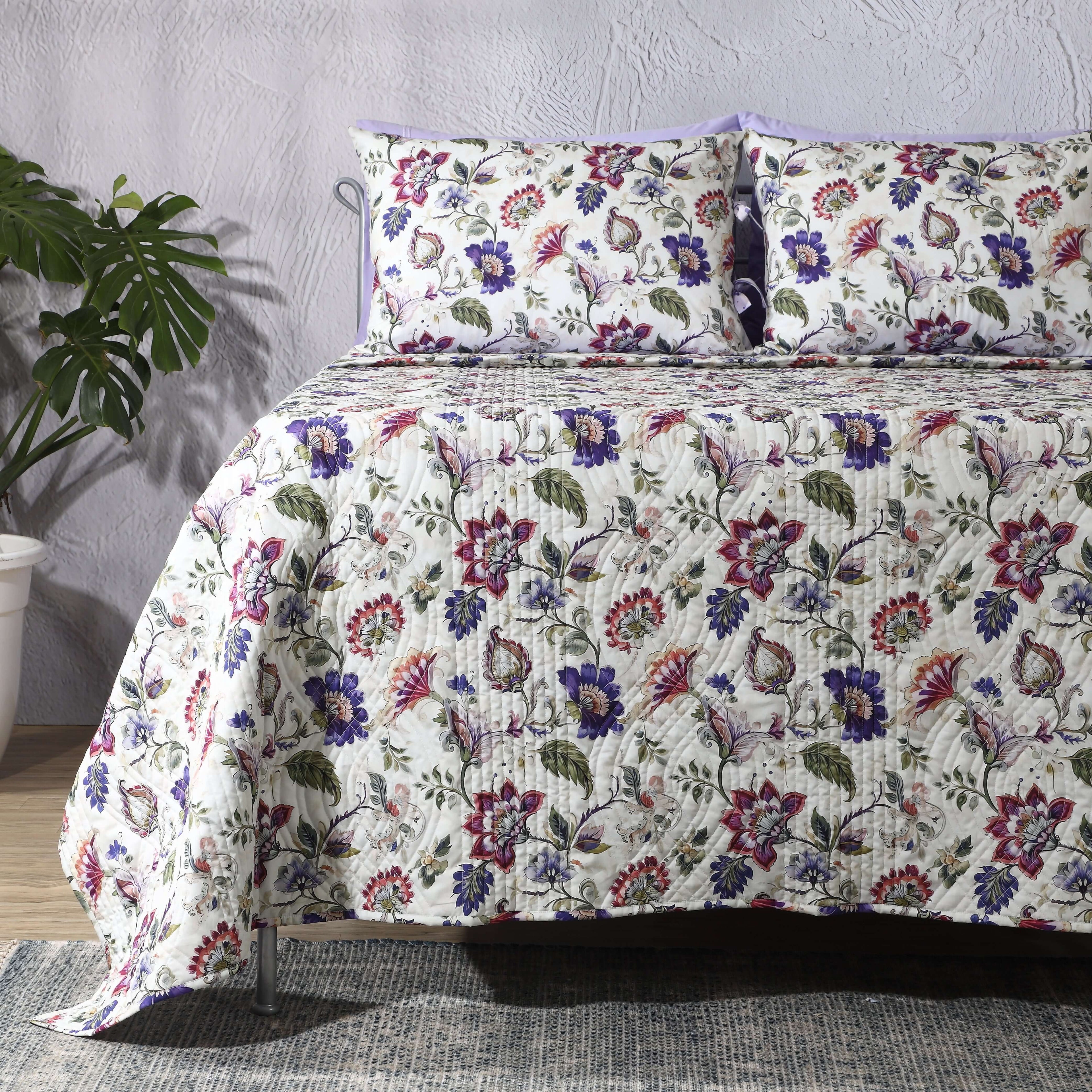 LAVENDER FIELDS PERCALE REVERSIBLE DOHAR SET