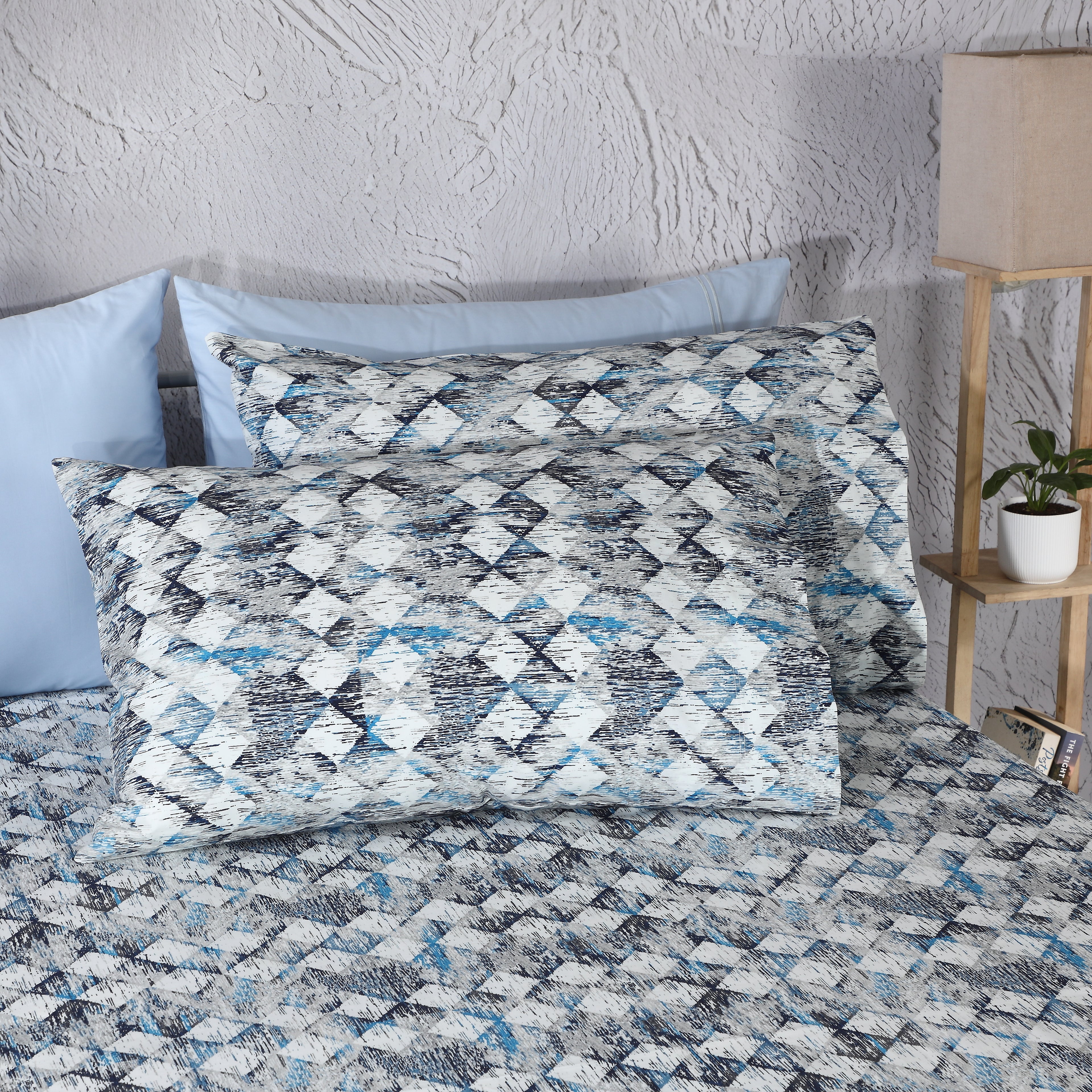 200TC PERCALE ORGANIC PRINTED SHEET SET - FLINT