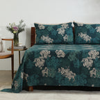 200TC PERCALE ORGANIC PRINTED SHEET SET - HYDRANGEA