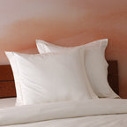 ORGANIC COTTON 600TC EURO EMBROIDERED IVORY PILLOWCASE SET