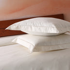 ORGANIC COTTON 600TC EURO EMBROIDERED IVORY PILLOWCASE SET