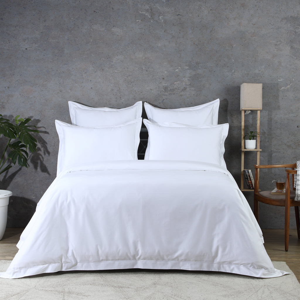 ORGANIC COTTON 600 TC WHITE DUVET COVER SET