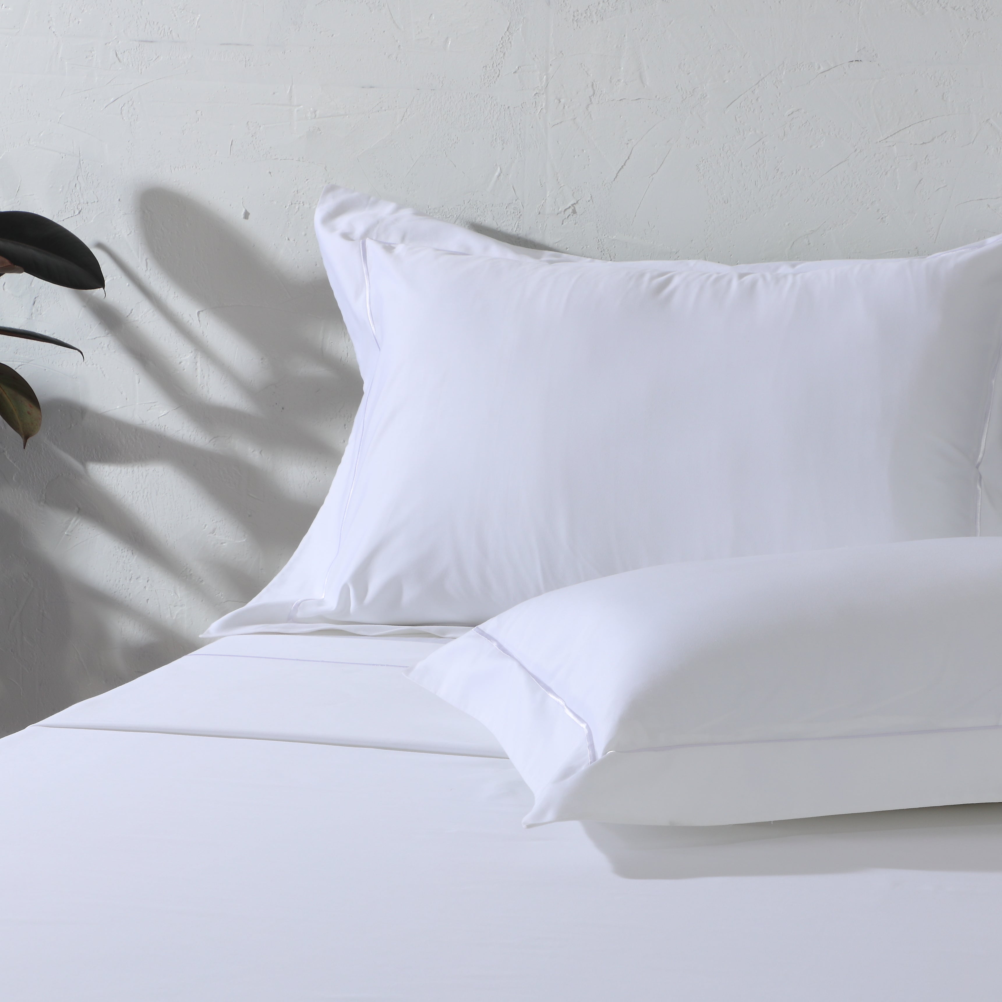 600TC 100% ORGANIC COTTON EMBROIDERED SHEET SET - WHITE