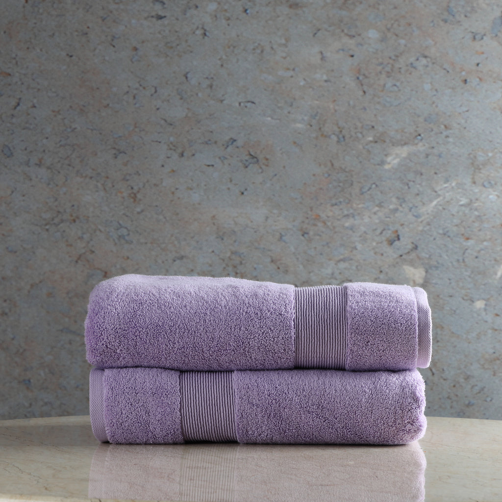ORGANIC COTTON 650 GSM BATH TOWEL SET  - LILAC BREEZE