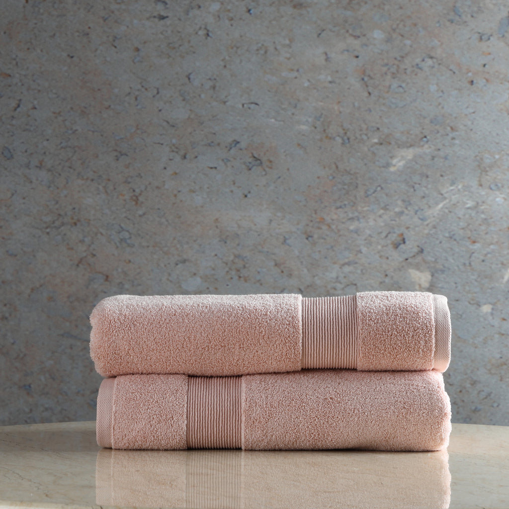 ORGANIC COTTON 650 GSM BATH TOWEL SET  - PALE BLUSH