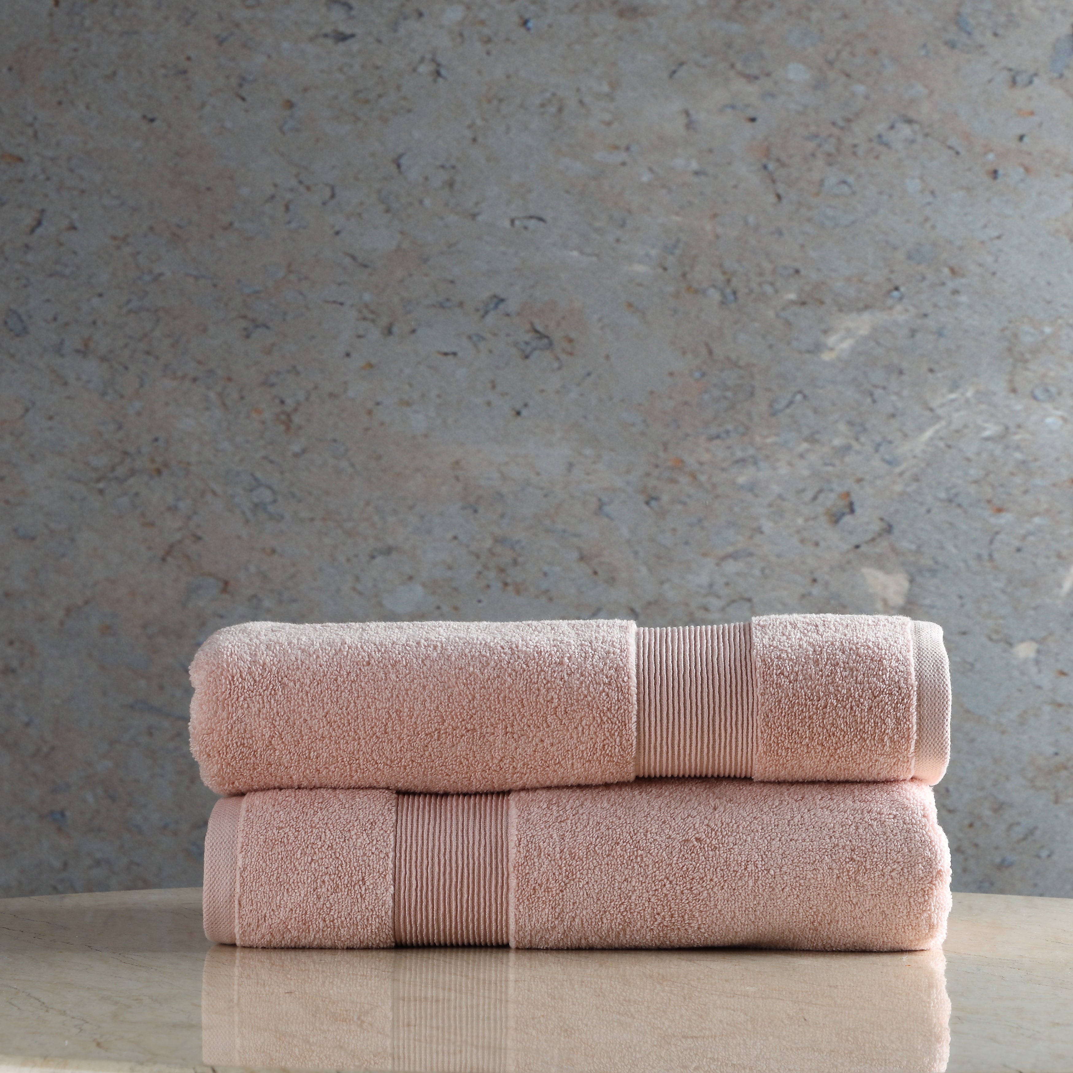 ORGANIC COTTON 650 GSM BATH TOWEL SET  - PALE BLUSH