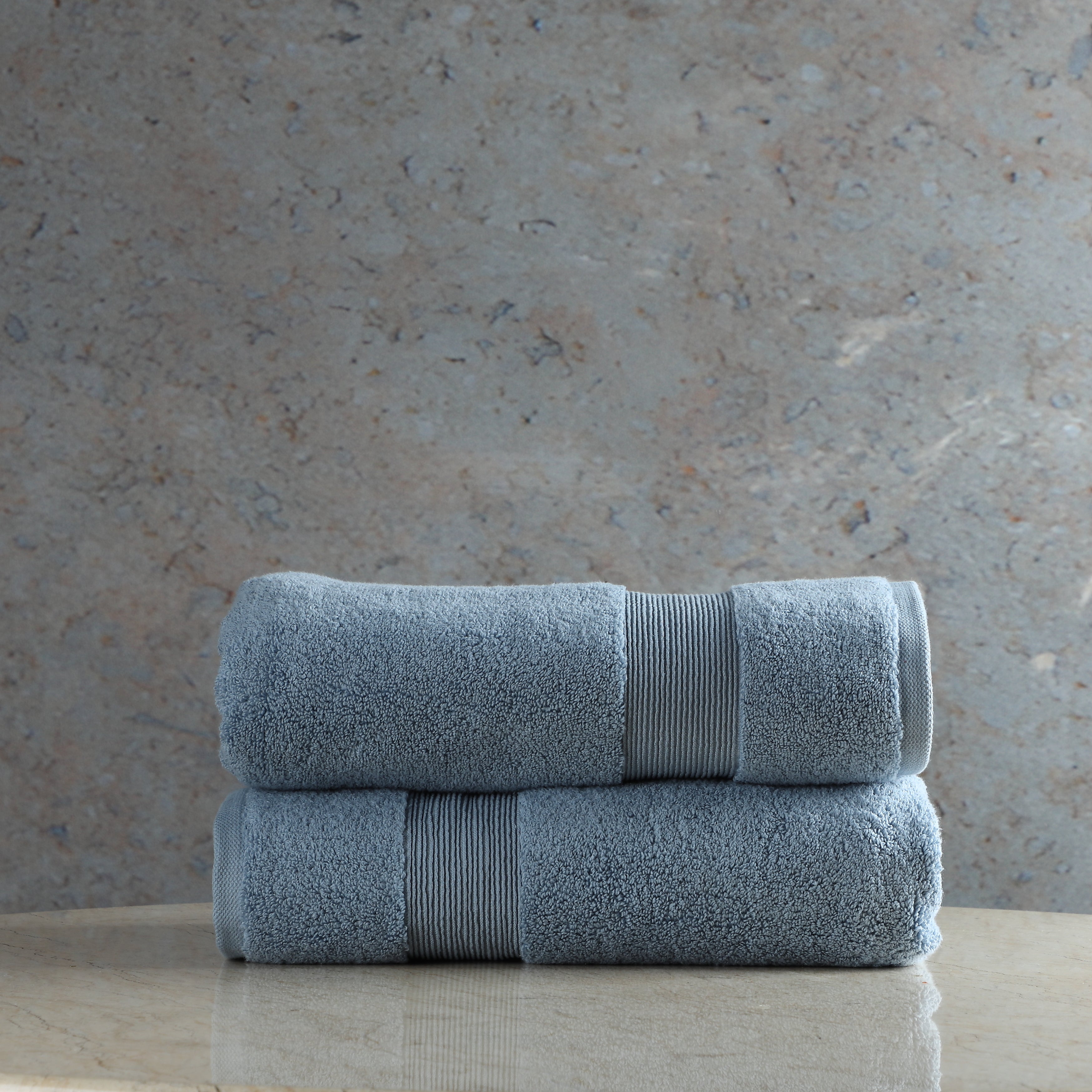 ORGANIC COTTON 650 GSM BATH TOWEL SET  - DENIM