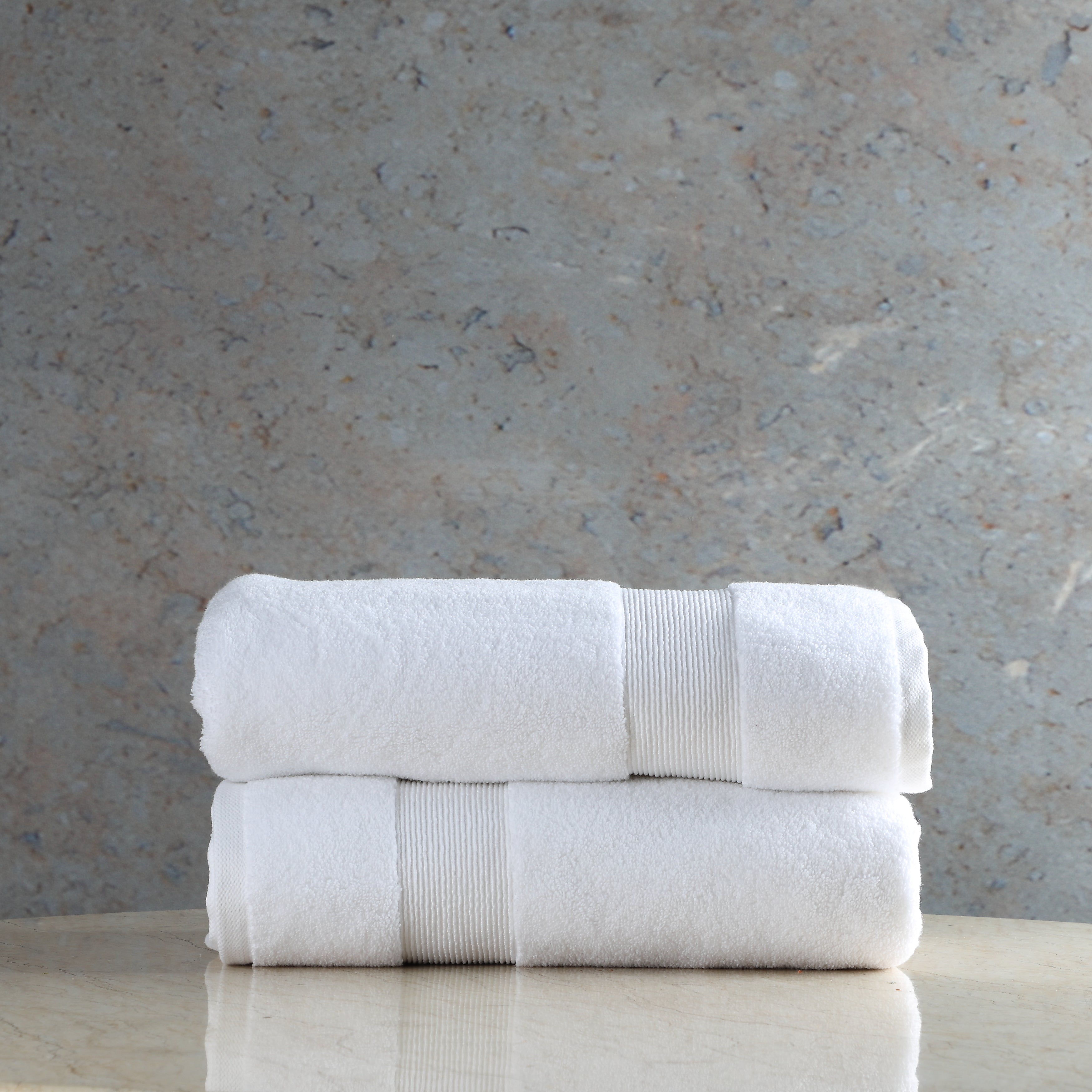 ORGANIC COTTON 650 GSM BATH TOWEL SET  - PEARL WHITE