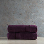 ORGANIC COTTON 650 GSM BATH TOWEL SET  - ITALIAN PLUM