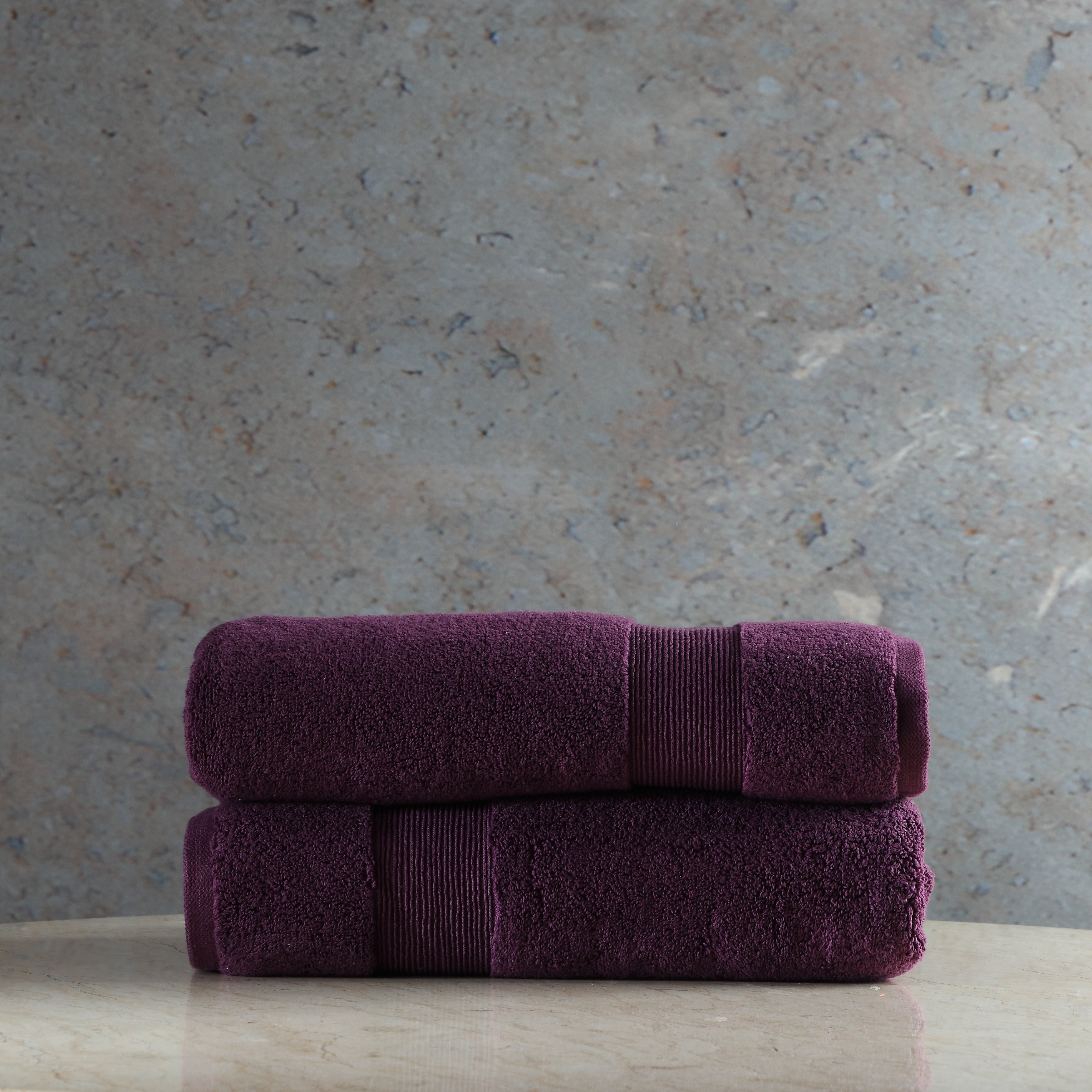 ORGANIC COTTON 650 GSM BATH TOWEL SET  - ITALIAN PLUM