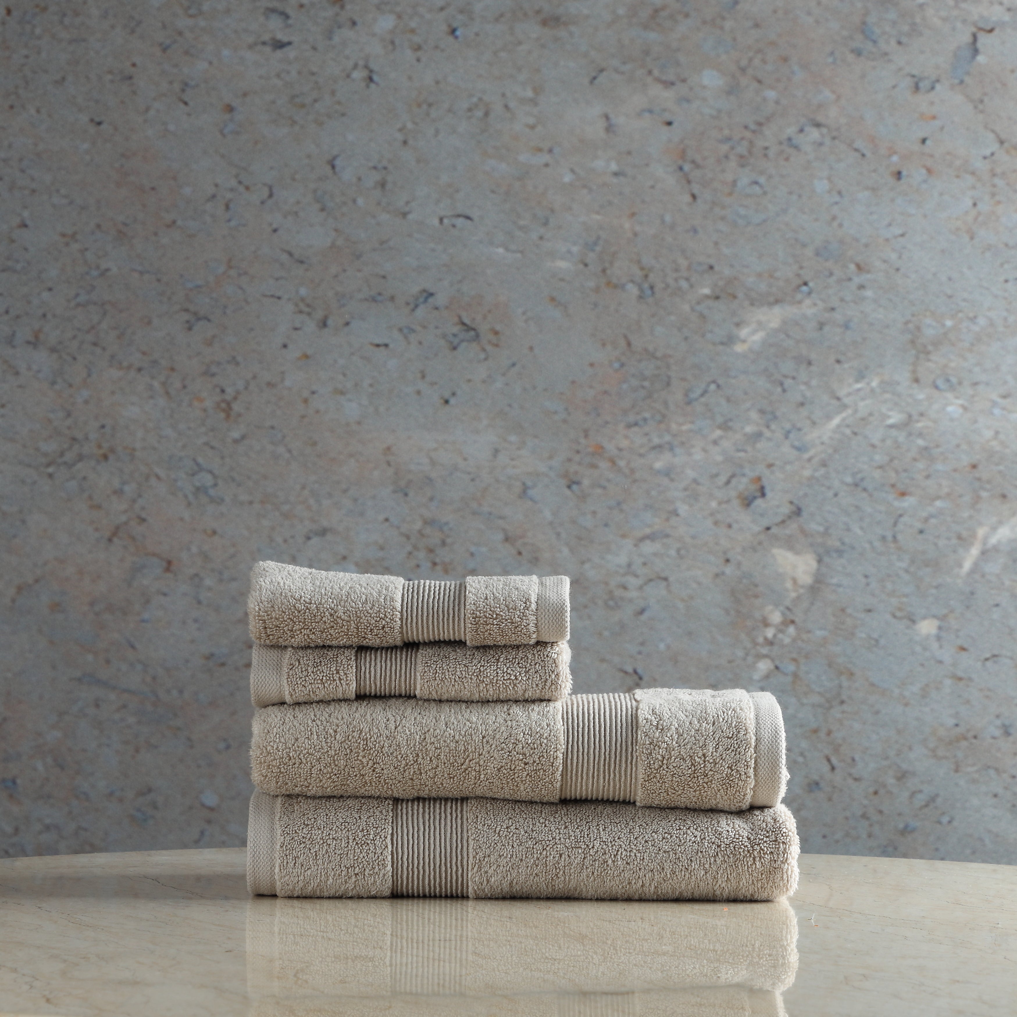 ORGANIC COTTON 650 GSM FACE & HAND TOWEL SET  - LINEN