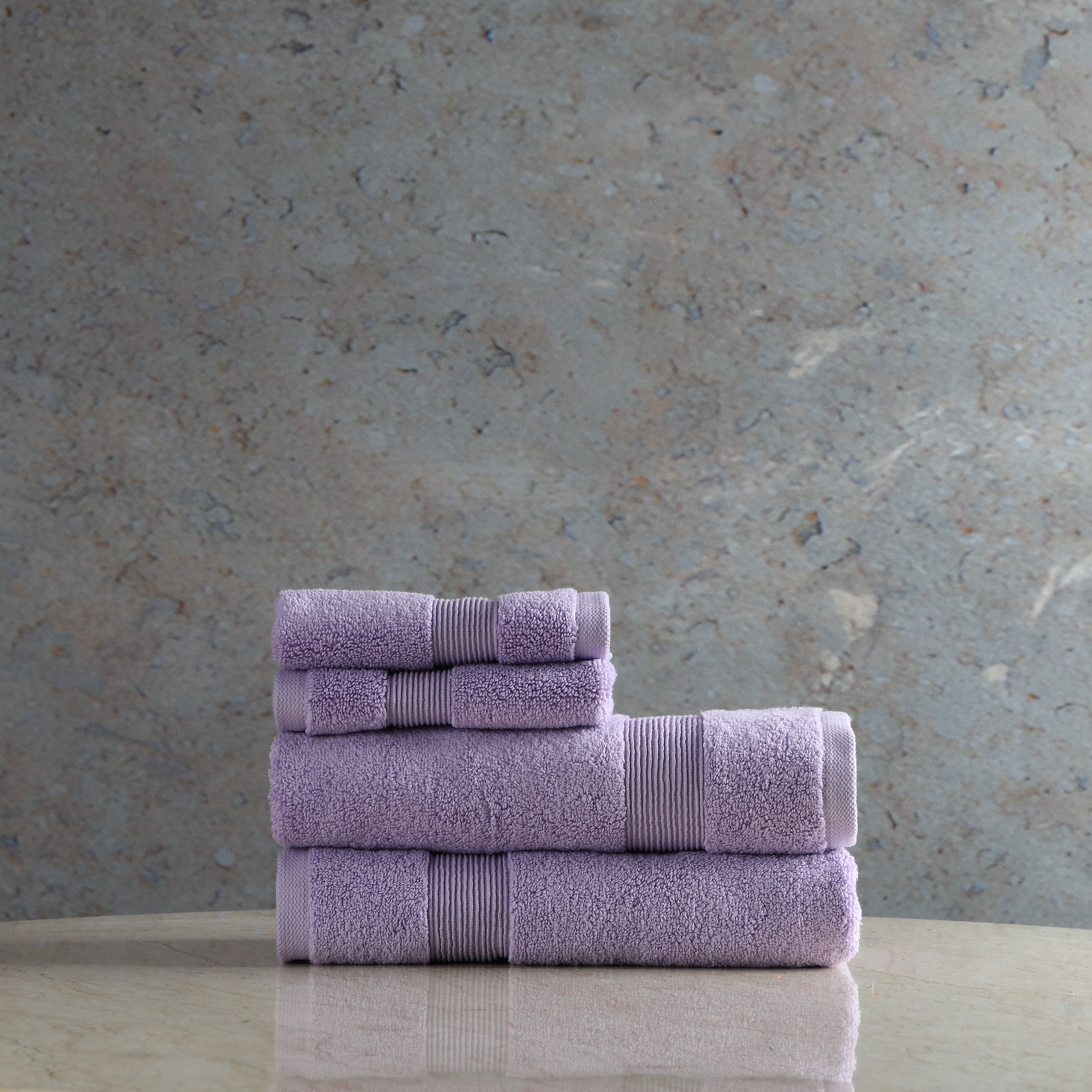 ORGANIC COTTON 650 GSM FACE & HAND TOWEL SET  - LILAC BREEZE