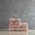 ORGANIC COTTON 650 GSM FACE & HAND TOWEL SET  - PALE BLUSH