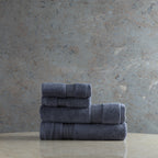 ORGANIC COTTON 650 GSM FACE & HAND TOWEL SET  - INDIGO
