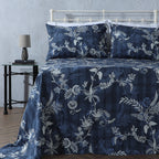 ORGANIC COTTON 200TC PERCALE PRINTED SHEET SET - MIDNIGHT FOREST