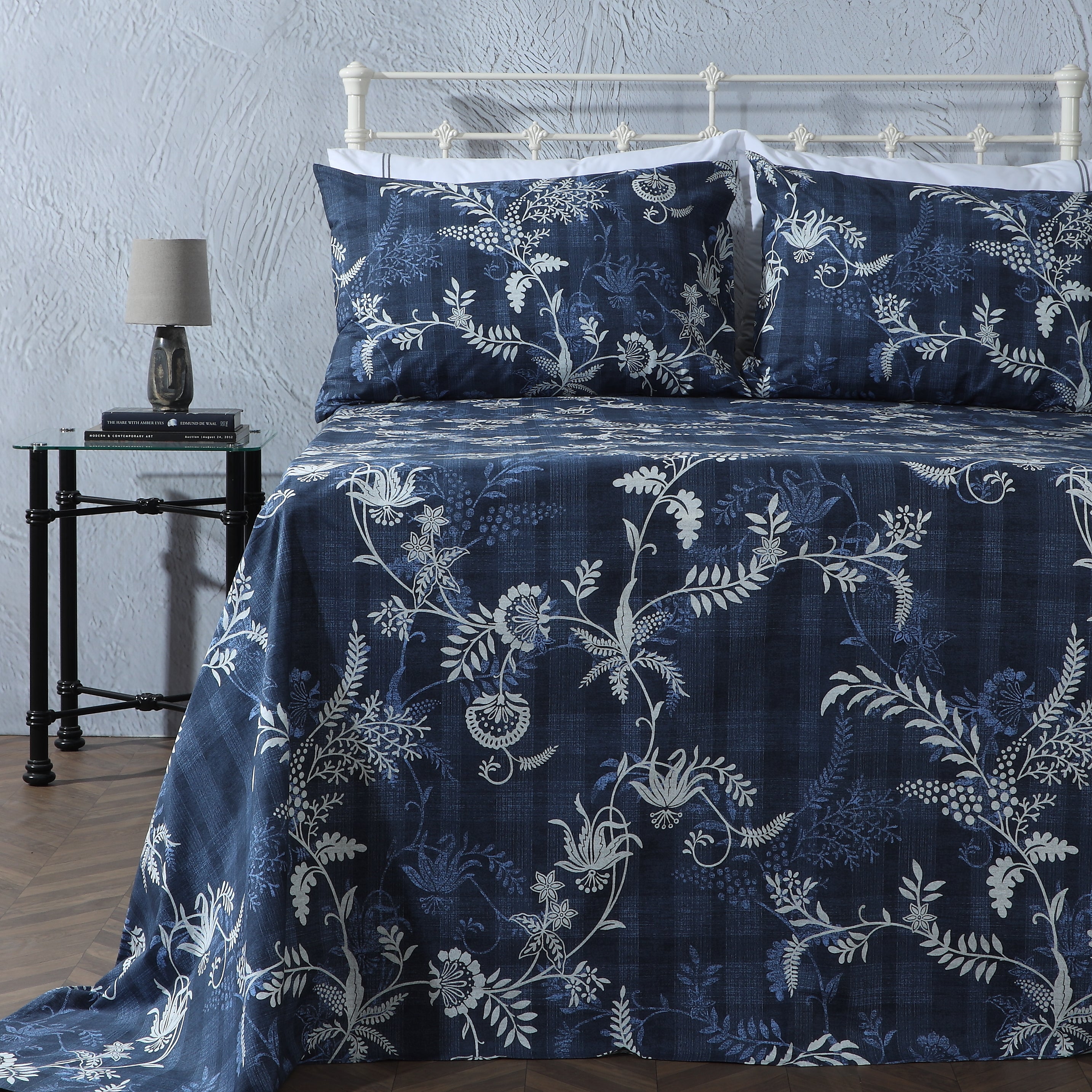 ORGANIC COTTON 200TC PERCALE PRINTED SHEET SET - MIDNIGHT FOREST