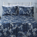 ORGANIC COTTON 200TC PERCALE PRINTED SHEET SET - MIDNIGHT FOREST