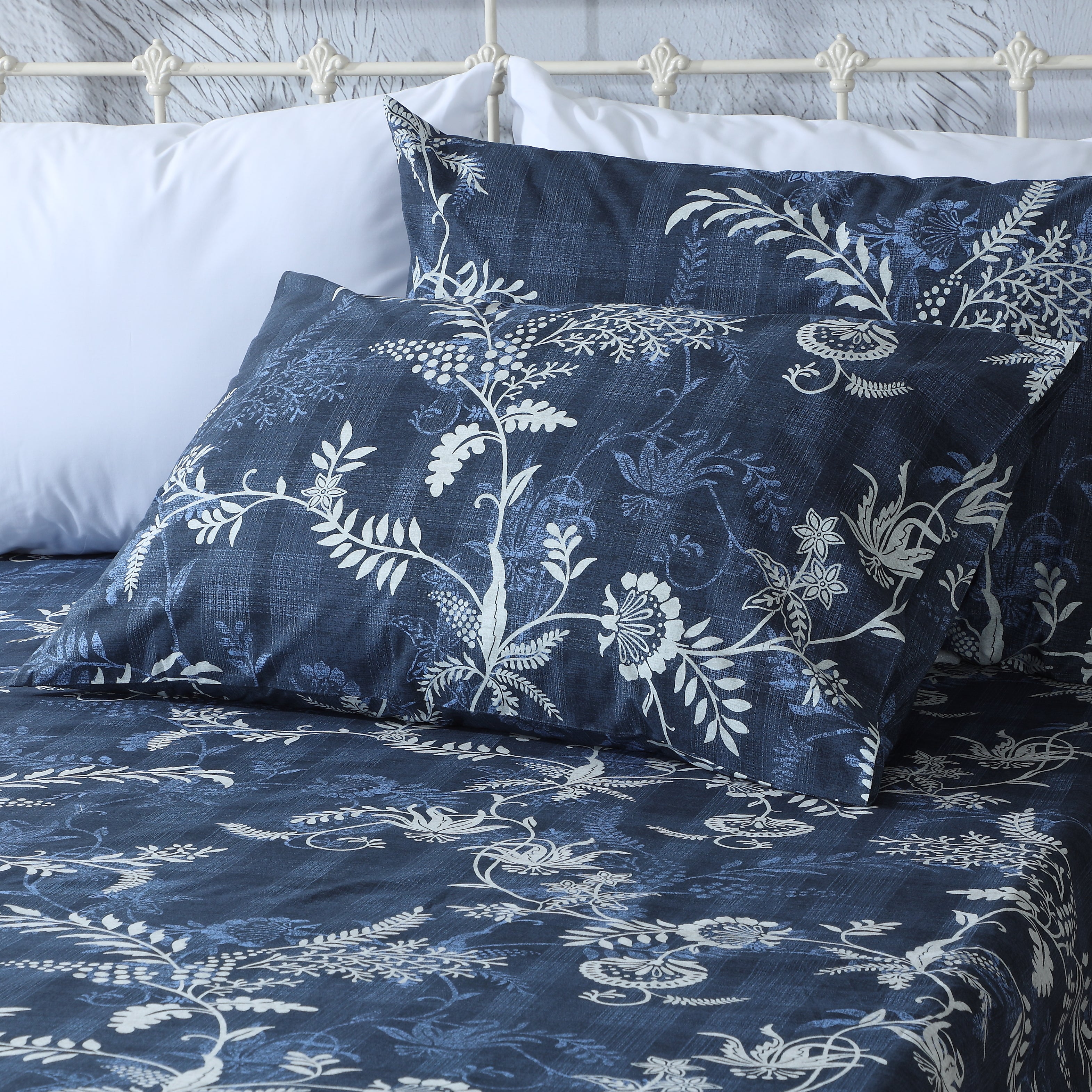 ORGANIC COTTON 200TC PERCALE PRINTED SHEET SET - MIDNIGHT FOREST