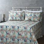 ORGANIC COTTON 200TC PERCALE PRINTED SHEET SET - FLORENTINE