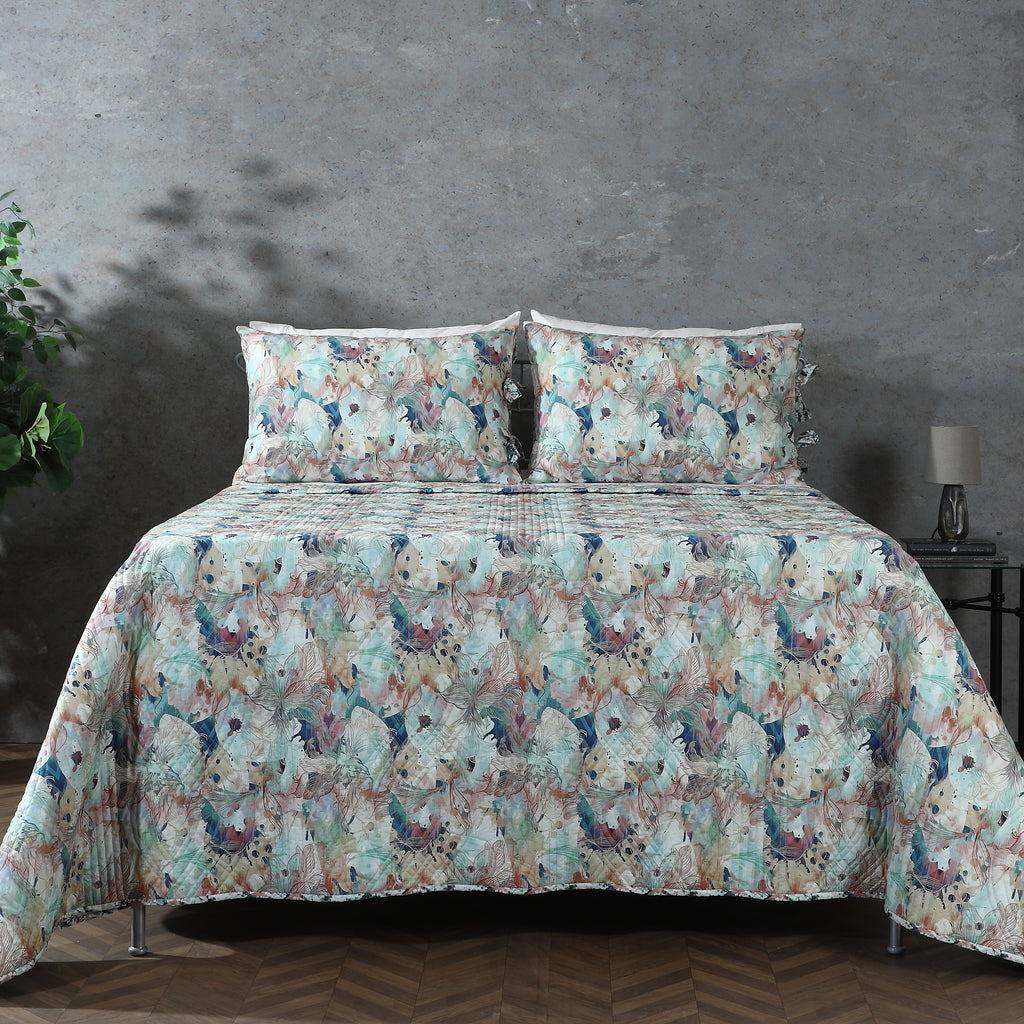 COTTON PERCALE REVERSIBLE DOHAR SET - FLORENTINE