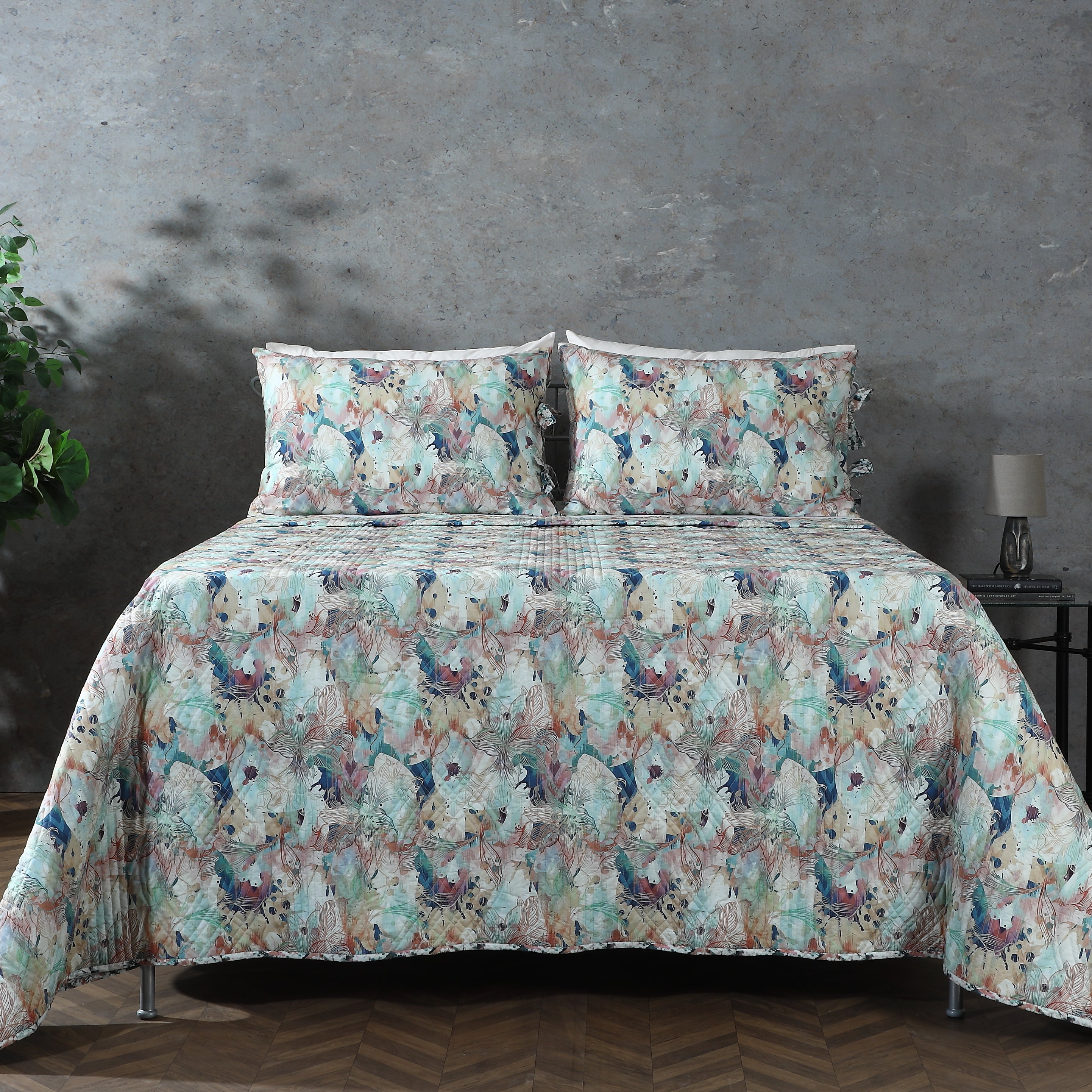 COTTON PERCALE REVERSIBLE DOHAR SET - FLORENTINE
