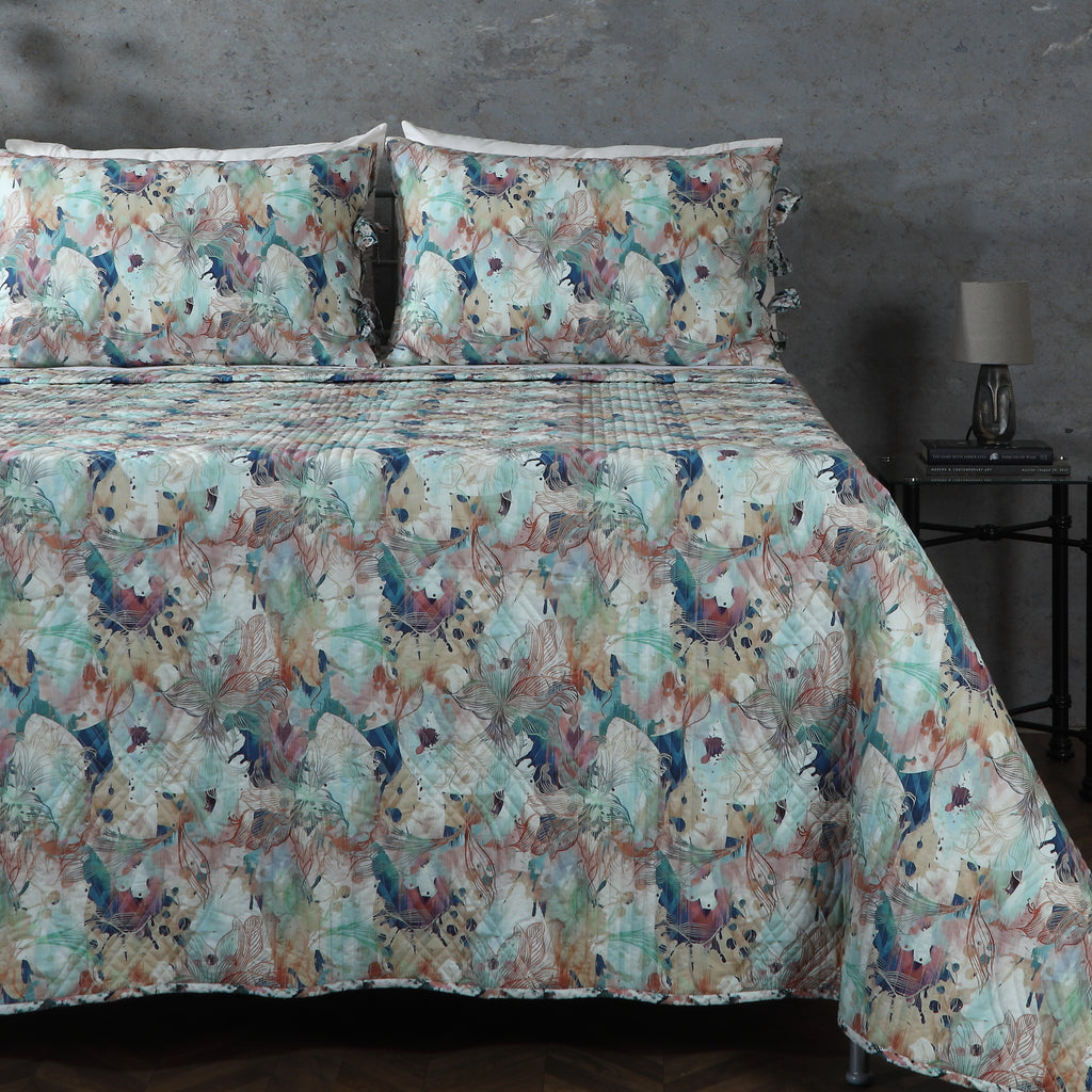 COTTON PERCALE REVERSIBLE DOHAR SET - FLORENTINE