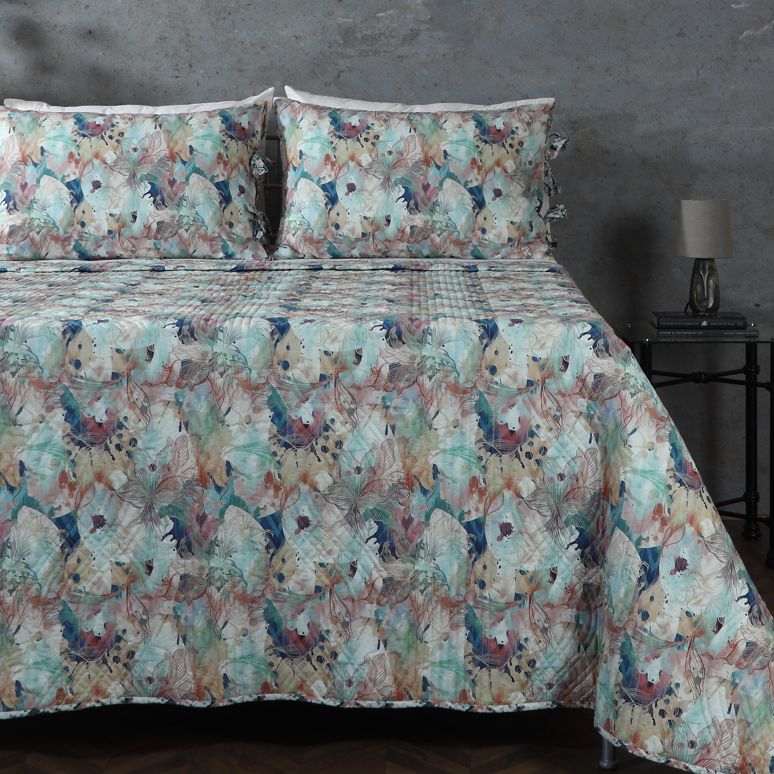 COTTON PERCALE REVERSIBLE DOHAR SET - FLORENTINE