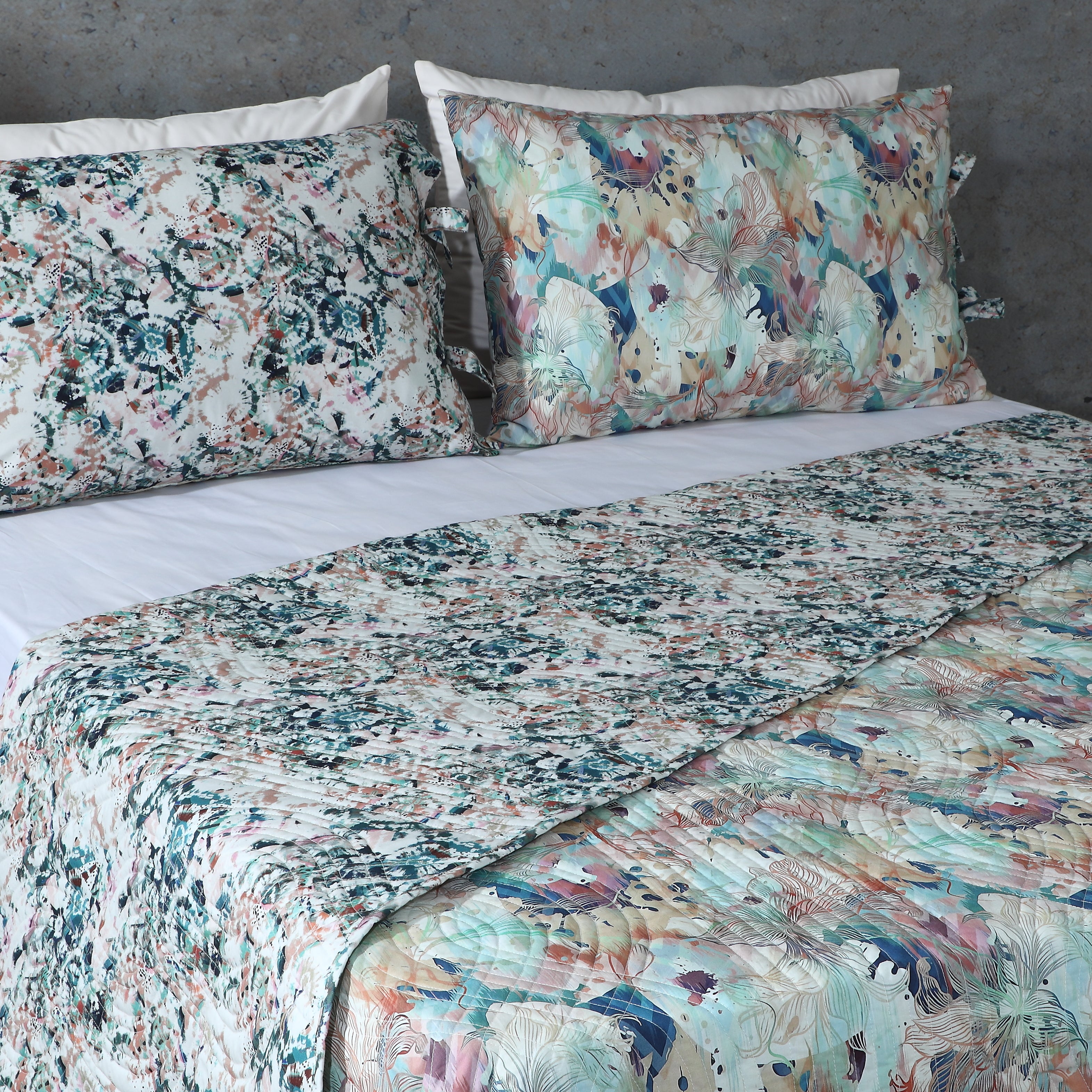 COTTON PERCALE REVERSIBLE DOHAR SET - FLORENTINE