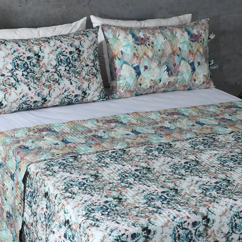 COTTON PERCALE REVERSIBLE DOHAR SET - FLORENTINE