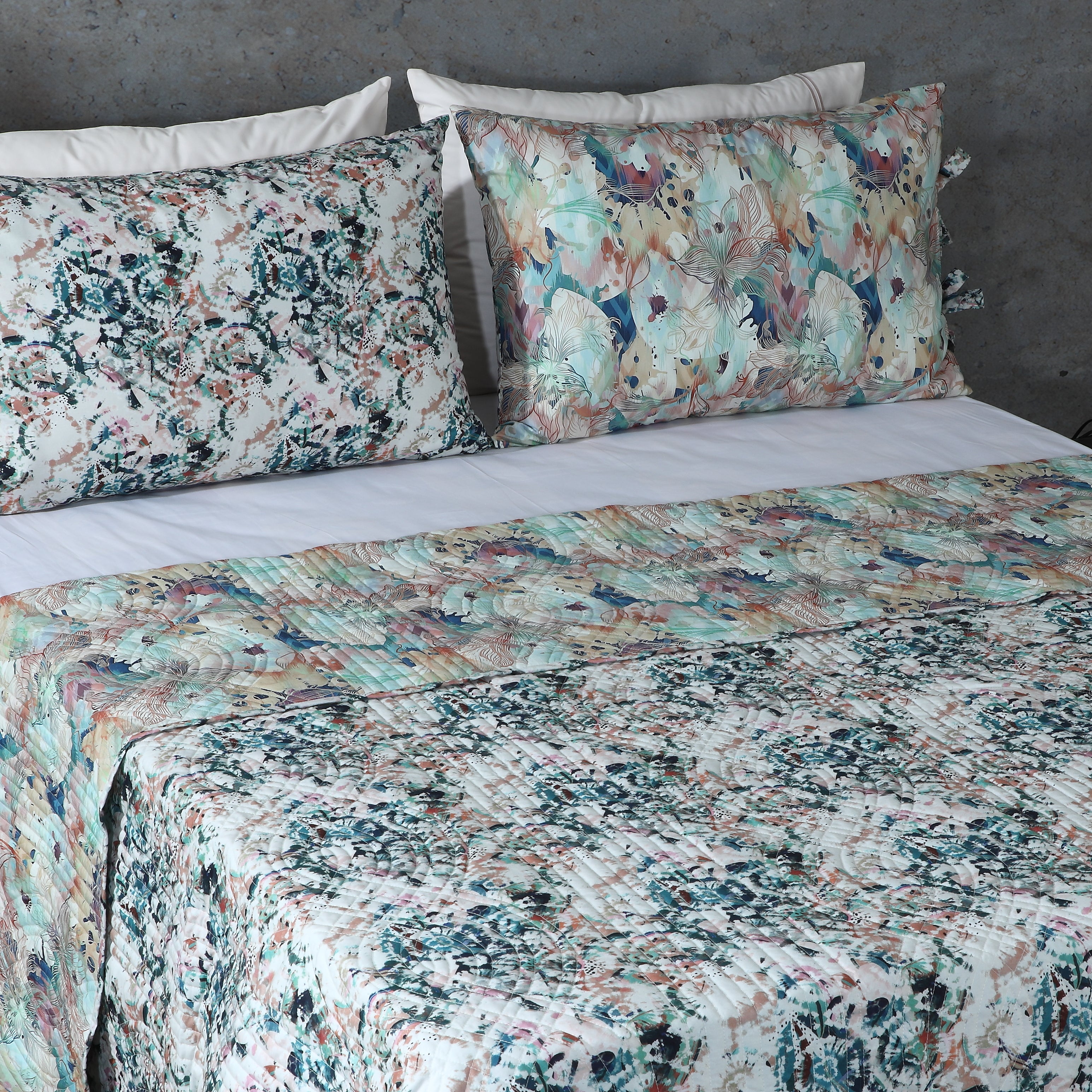 COTTON PERCALE REVERSIBLE DOHAR SET - FLORENTINE
