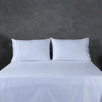 BAMBOO COTTON 300TC EMBROIDERED SHEET SET - WHITE