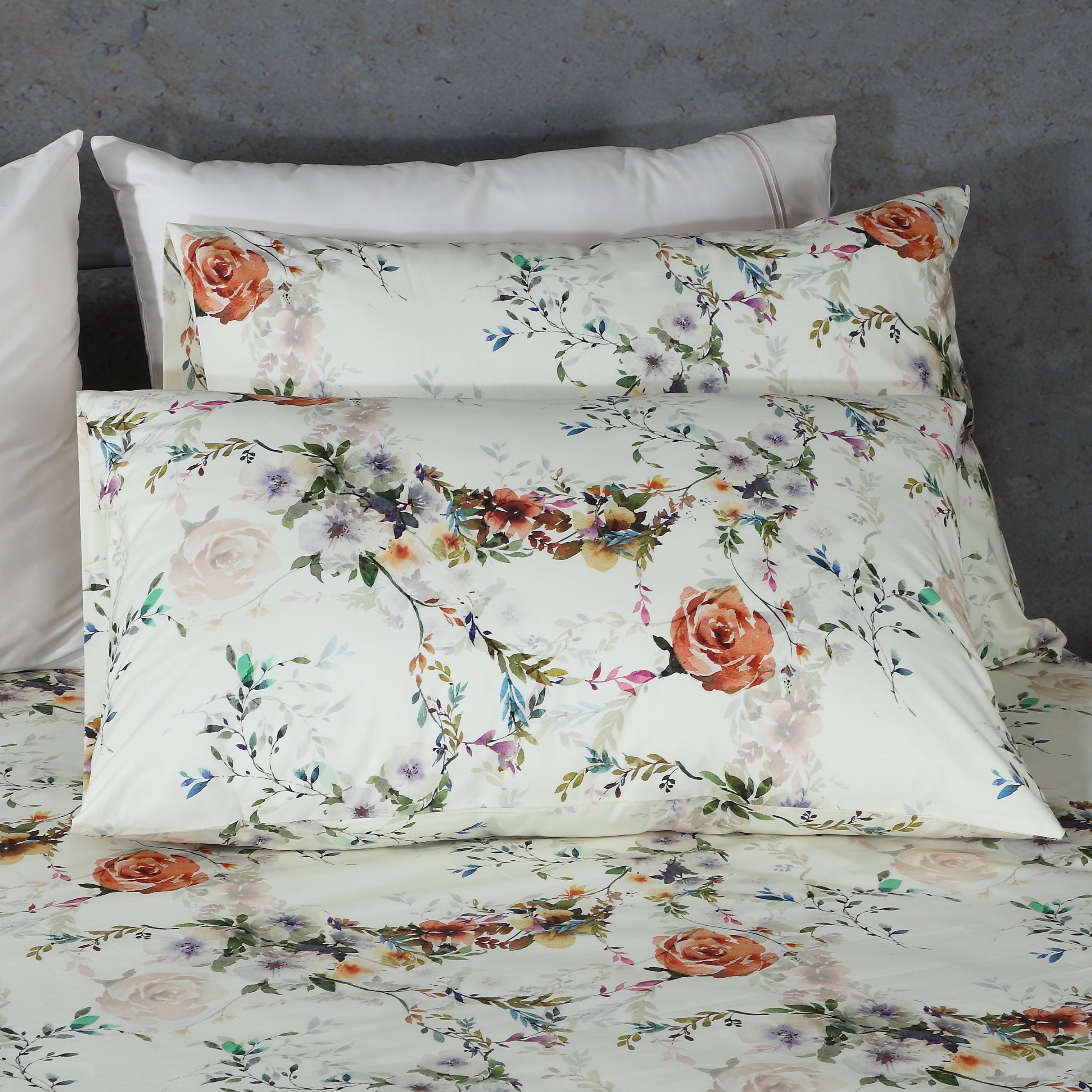 ORGANIC COTTON 200TC PERCALE PRINTED SHEET SET - EDWINA