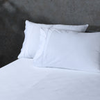 BAMBOO COTTON 300TC EMBROIDERED SHEET SET - WHITE