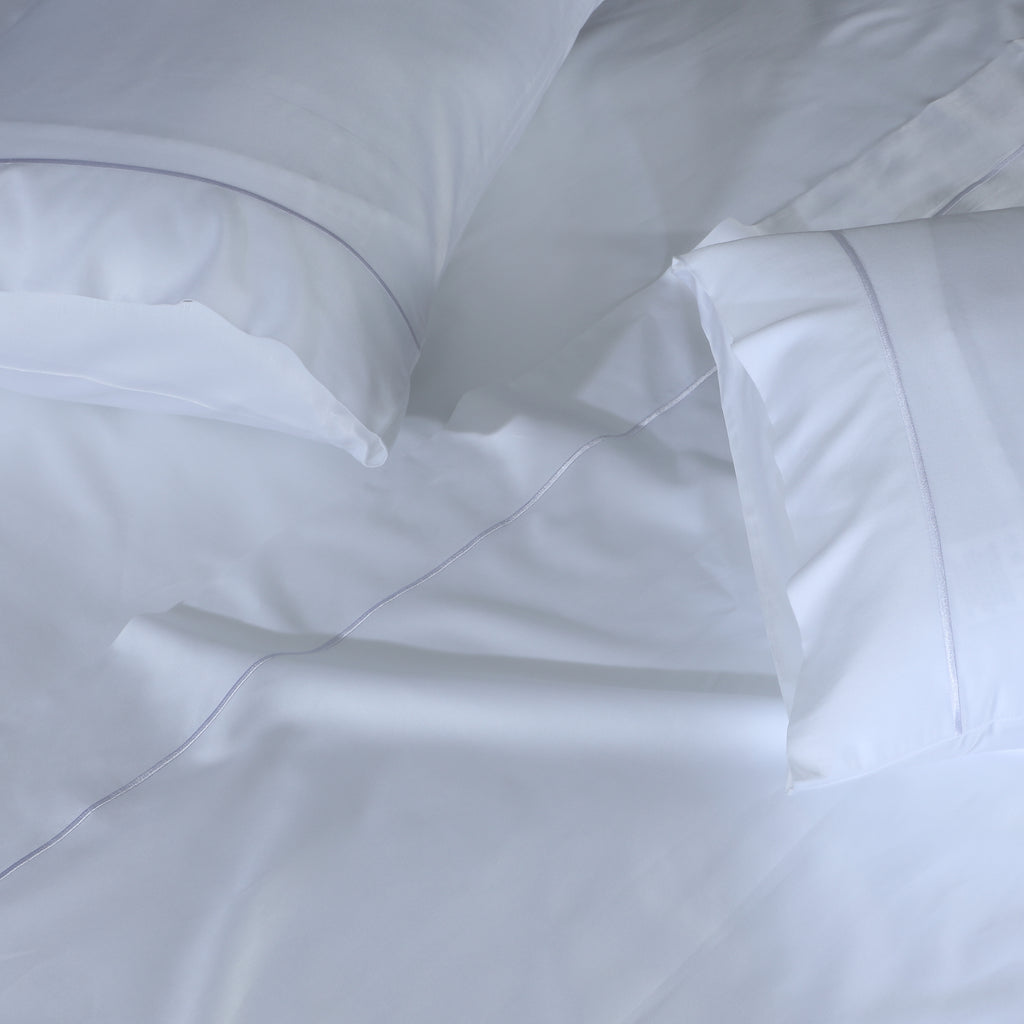 BAMBOO COTTON 300TC EMBROIDERED SHEET SET - WHITE