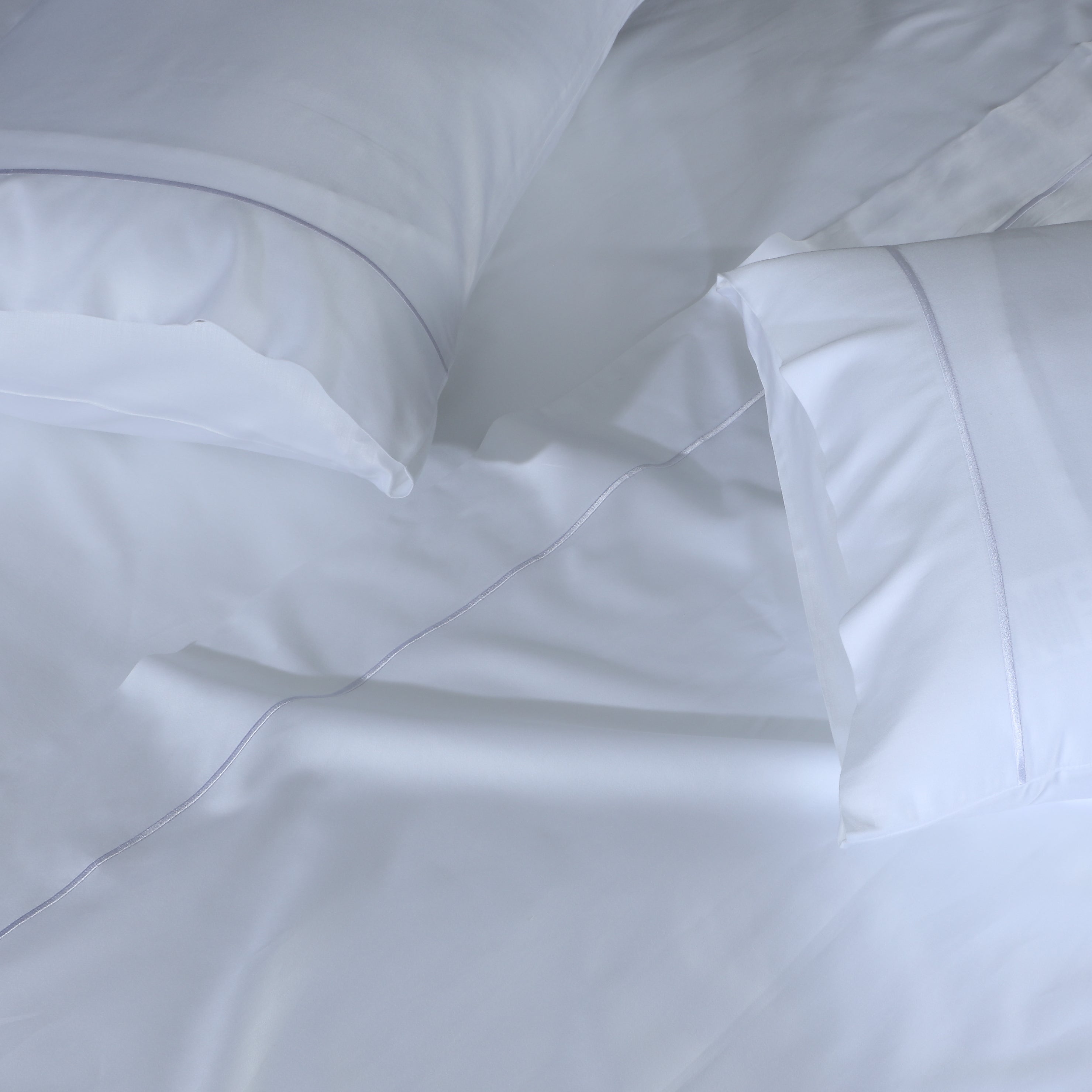 BAMBOO COTTON 300TC EMBROIDERED SHEET SET - WHITE