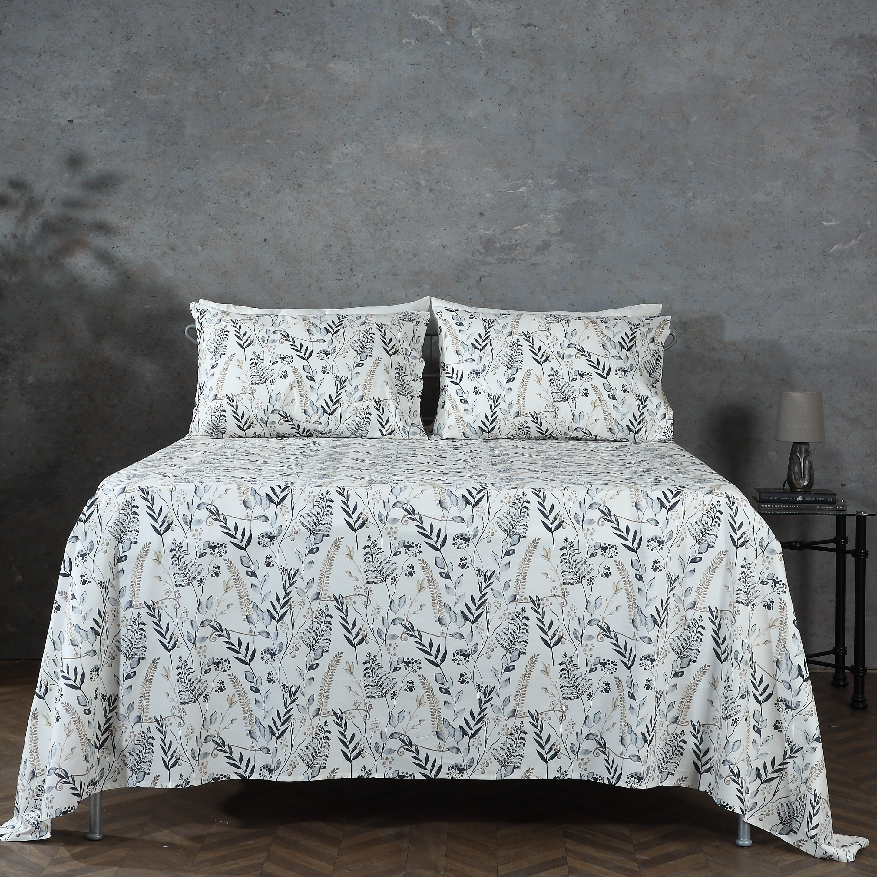 ORGANIC COTTON 200TC PERCALE PRINTED SHEET SET - FOREST DANCE