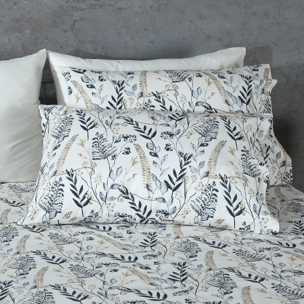 ORGANIC COTTON 200TC PERCALE PRINTED SHEET SET - FOREST DANCE