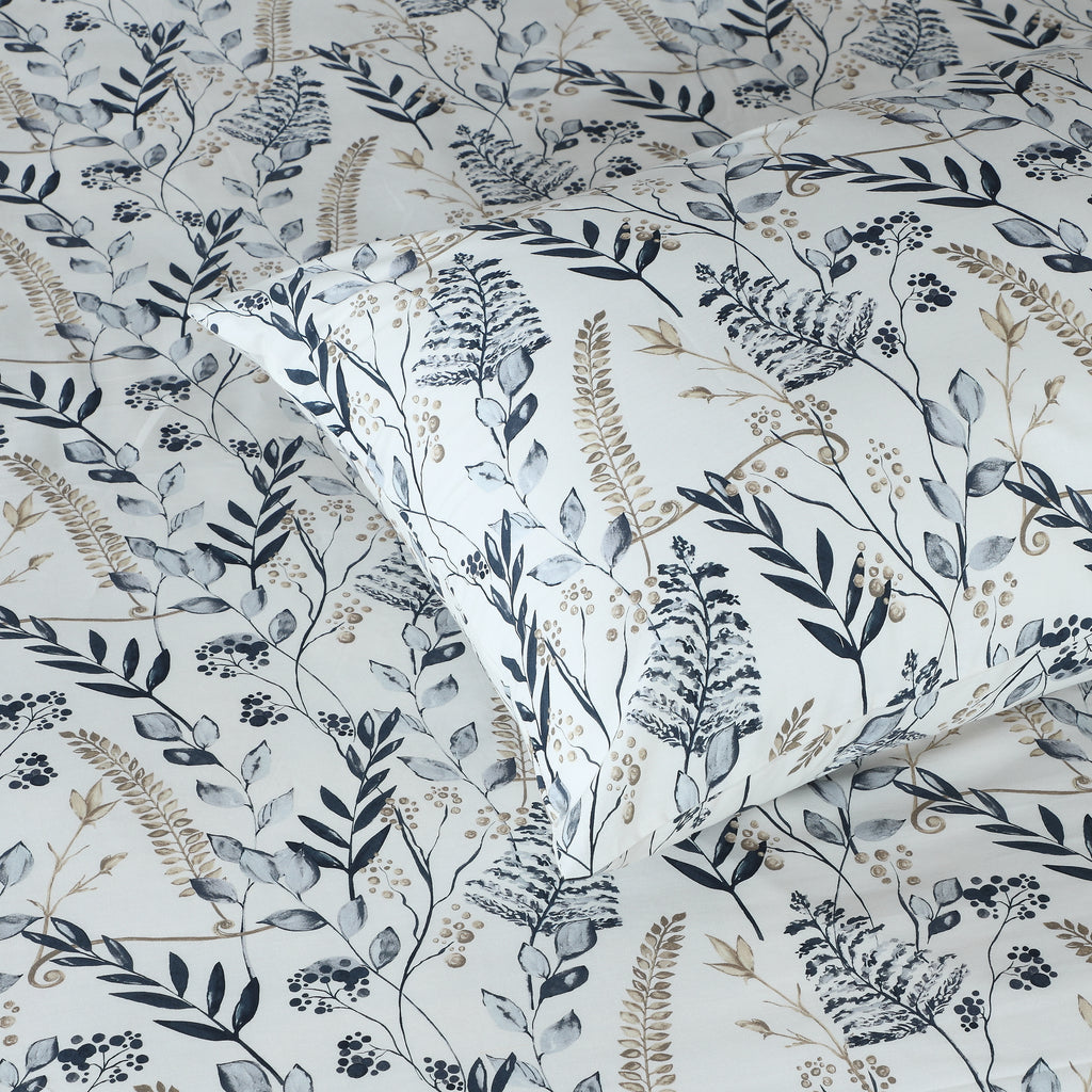 ORGANIC COTTON 200TC PERCALE PRINTED SHEET SET - FOREST DANCE
