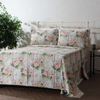 COTTON REVERSIBLE BEDSPREAD SET - WHISPERING ROSE