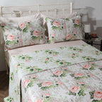 COTTON REVERSIBLE BEDSPREAD SET - WHISPERING ROSE