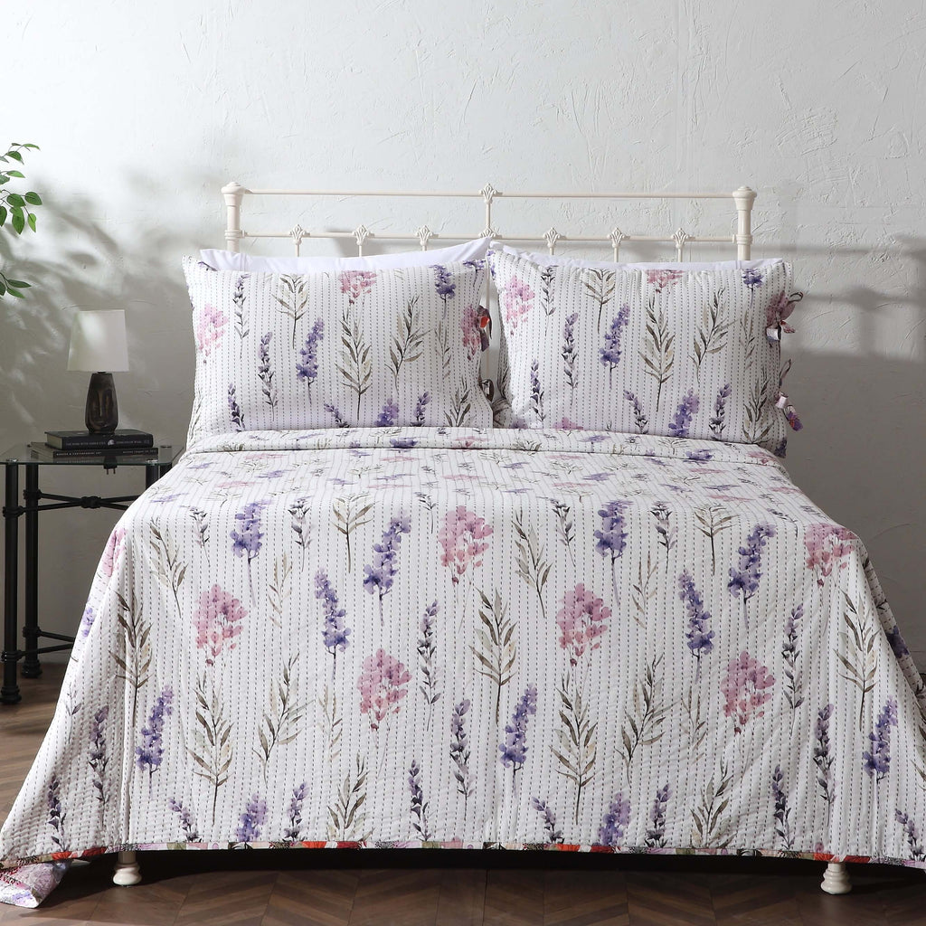 COTTON REVERSIBLE BEDSPREAD SET - FLUTTER