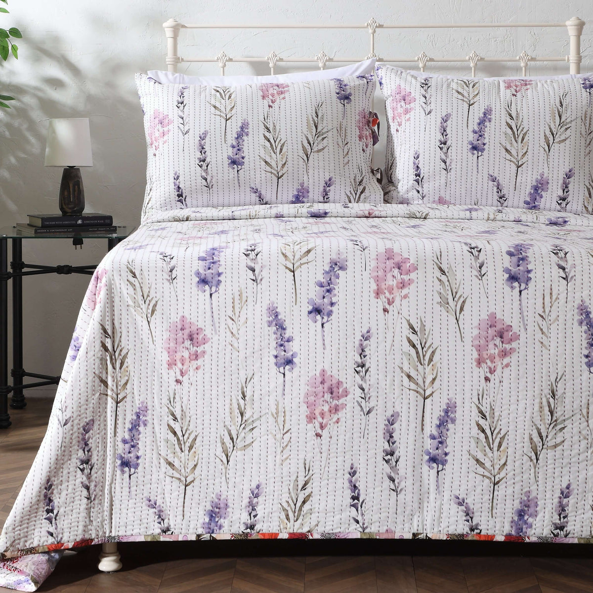 COTTON REVERSIBLE BEDSPREAD SET - FLUTTER