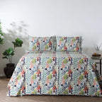 COTTON REVERSIBLE BEDSPREAD SET - BOTANICAL BLISS